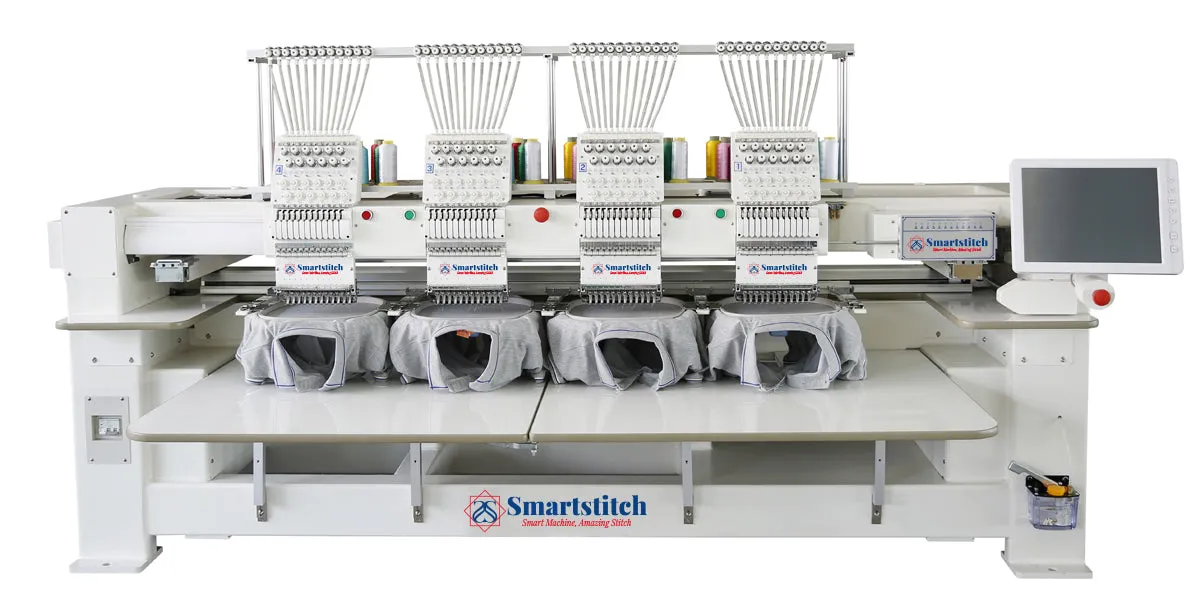 Smartstitch Embroidery Machine 4 heads, Max Speed 1200RPM, Embroidery Machine for Caps and Clothing(including embroidery starter kit)